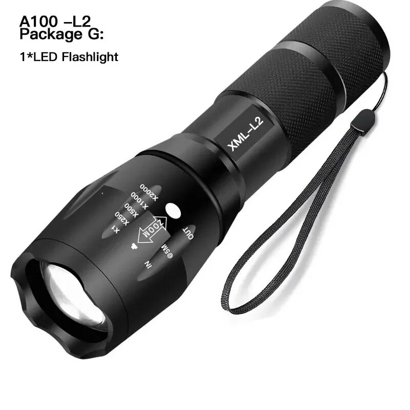 Светодиодный перезаряжаемый фонарик XML T6/L2 linterna, аккумулятор 18650, 5 режимов, водонепроницаемый, мощный светодиодный фонарик для кемпинга на открытом воздухе
