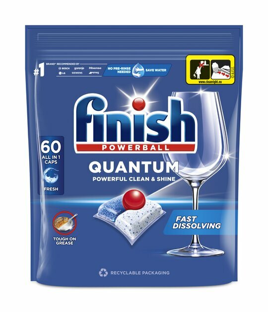 Капсулы для посудомоечных машин Finish Powerball Quantum All in 1 60шт