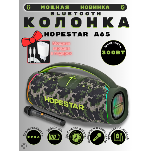 Беспроводная музыкальная колонка Bluetooth с микрофоном - А65 Green 18899₽