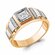 Печатка Diamant online, серебро, 925 проба, золочение, фианит