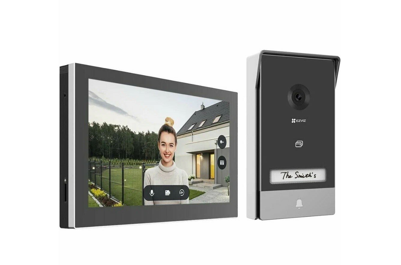 Wi-Fi Комплект умного видеодомофона Ezviz HP7 - 2К (2048 x 1296), дисплей 7, обзор 162°, Wi-Fi 2.4 и 5 ГГц, H.265, черный