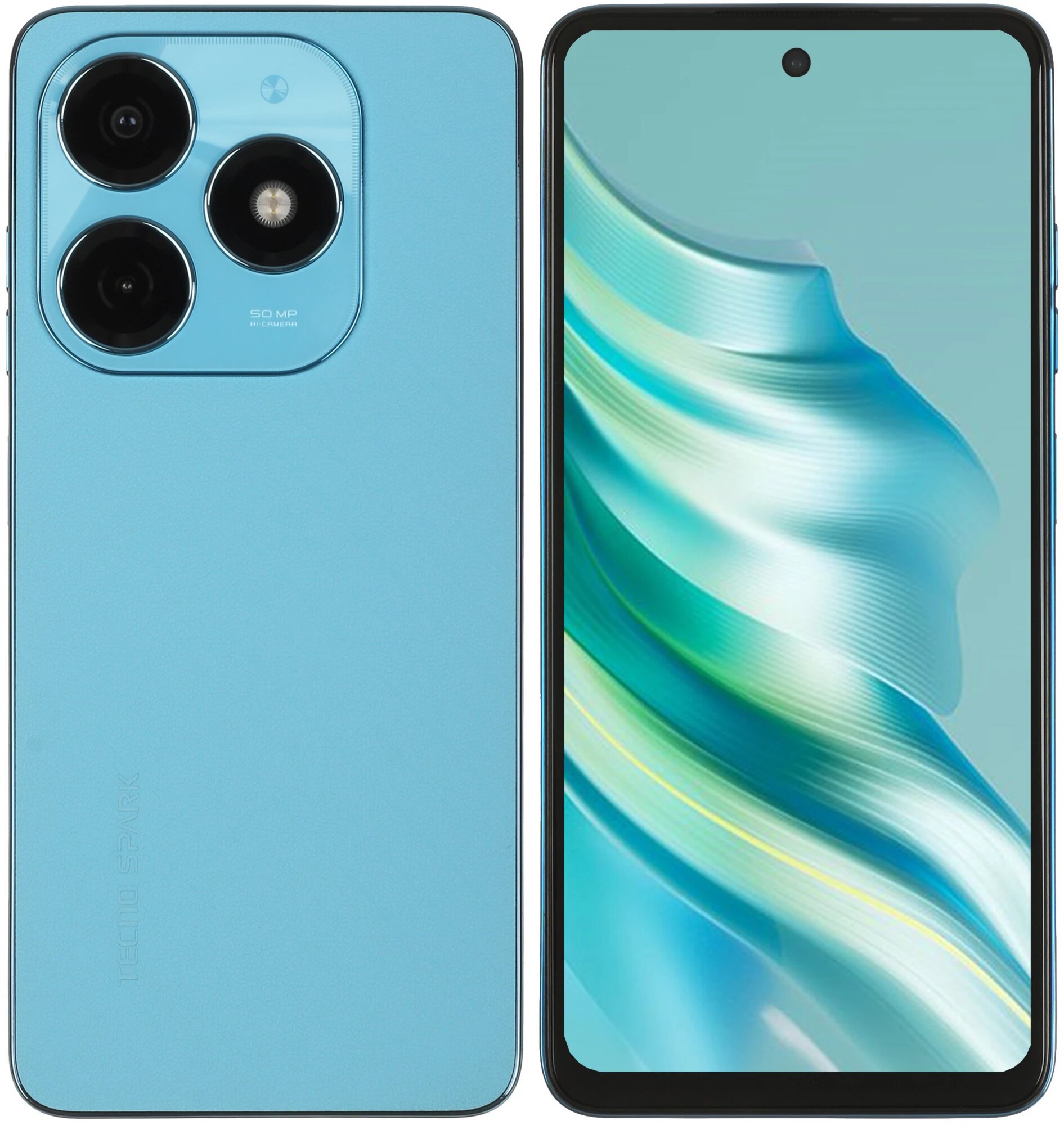 Смартфон Tecno Spark 20, IPS, 1612x720, 256 GB, Android, NFC, голубой