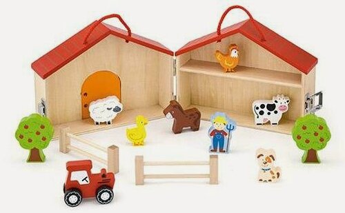 Изображение товара Игровой набор Viga Домик с фигурками животных 51618