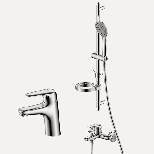 Изображение товара Набор смесителей Lemark LM7304C, для ванны, душа и умывальника, хром