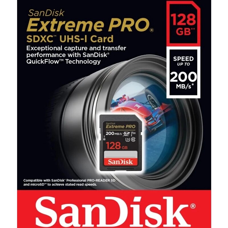 Карта памяти SanDisk Extreme Pro SDXC 128 ГБ SDSDXXD-128G-GN4IN — фото 1