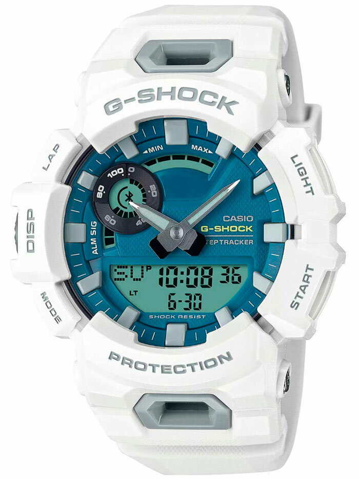 Наручные часы CASIO G-Shock, белый, бирюзовый — фото 1