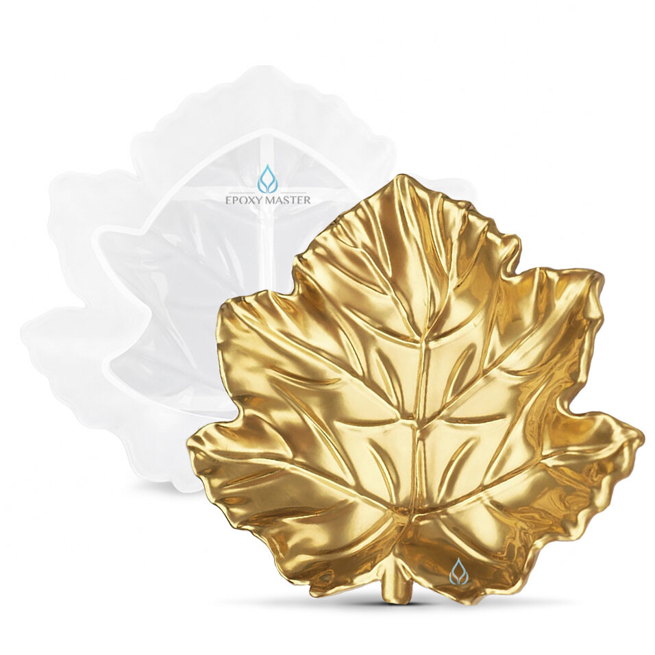 Силиконовый молд для эпоксидной смолы EPOXYMASTER Блюдце лист, 15х13см