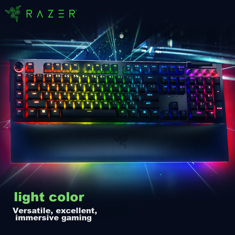 Механическая игровая клавиатура Razer BlackWidow V4 Pro, RGB, черный/желтый, с подставкой для запястья