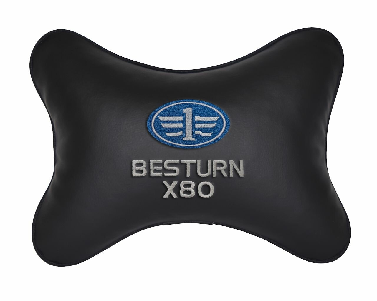 Подушка на подголовник автомобильная черная экокожа FAW Besturn X80