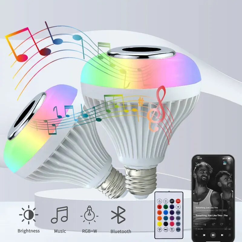 E27 RGB умная Bluetooth-колонка с LED-лампой и пультом управления