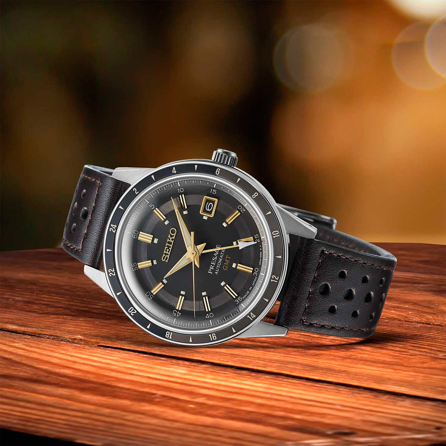 Наручные часы SEIKO, серебряный, коричневый, золотой — фото 1