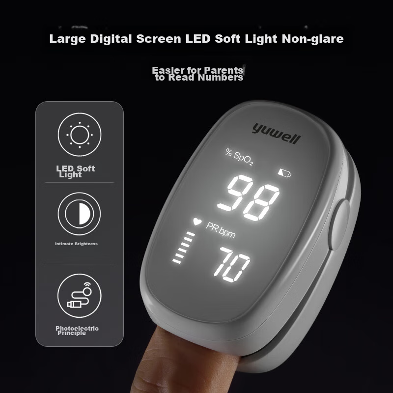 Пульсоксиметры Yuwell YX102 Medical-Grade Blood Oxygen Saturation And Pulse Detector, Fully Automatic Finger Clip-On