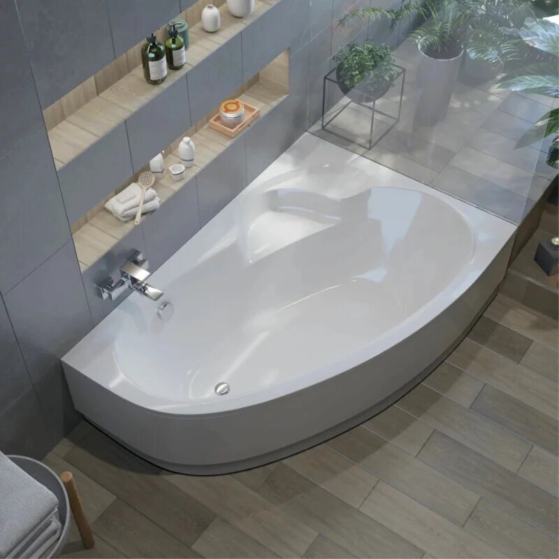 Акриловая ванна Alba Spa Katrina 170х110 см, левая, белая глянцевая - фото №3