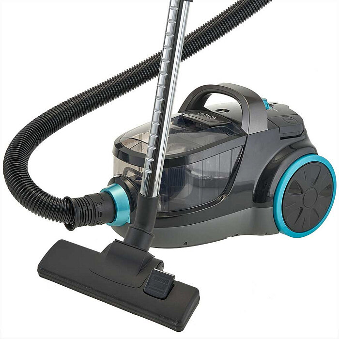 Пылесос Delta Lux DL-0836 с системой фильтрации "Супер-циклон" черный с бирюзовым