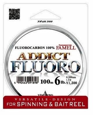 Флюорокарбон Yamatoyo Addict Fluoro, #0.8, 100 м, прозрачный