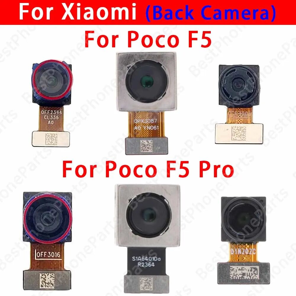 Картинки Задняя камера для Xiaomi Poco F5 Pro PocoF5, модуль камеры, вид сзади, запасные части, 64 МП, основной, 8 МП, сверхширокий, Poco F5 Pro Main