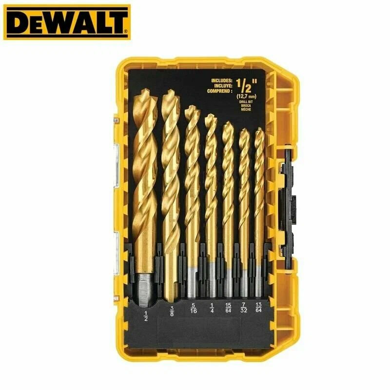 DEWALT DW 21 шт, Набор сверл с пилотным наконечником и покрытием из нитрида титана (1.6-12.7 мм) — фото 1