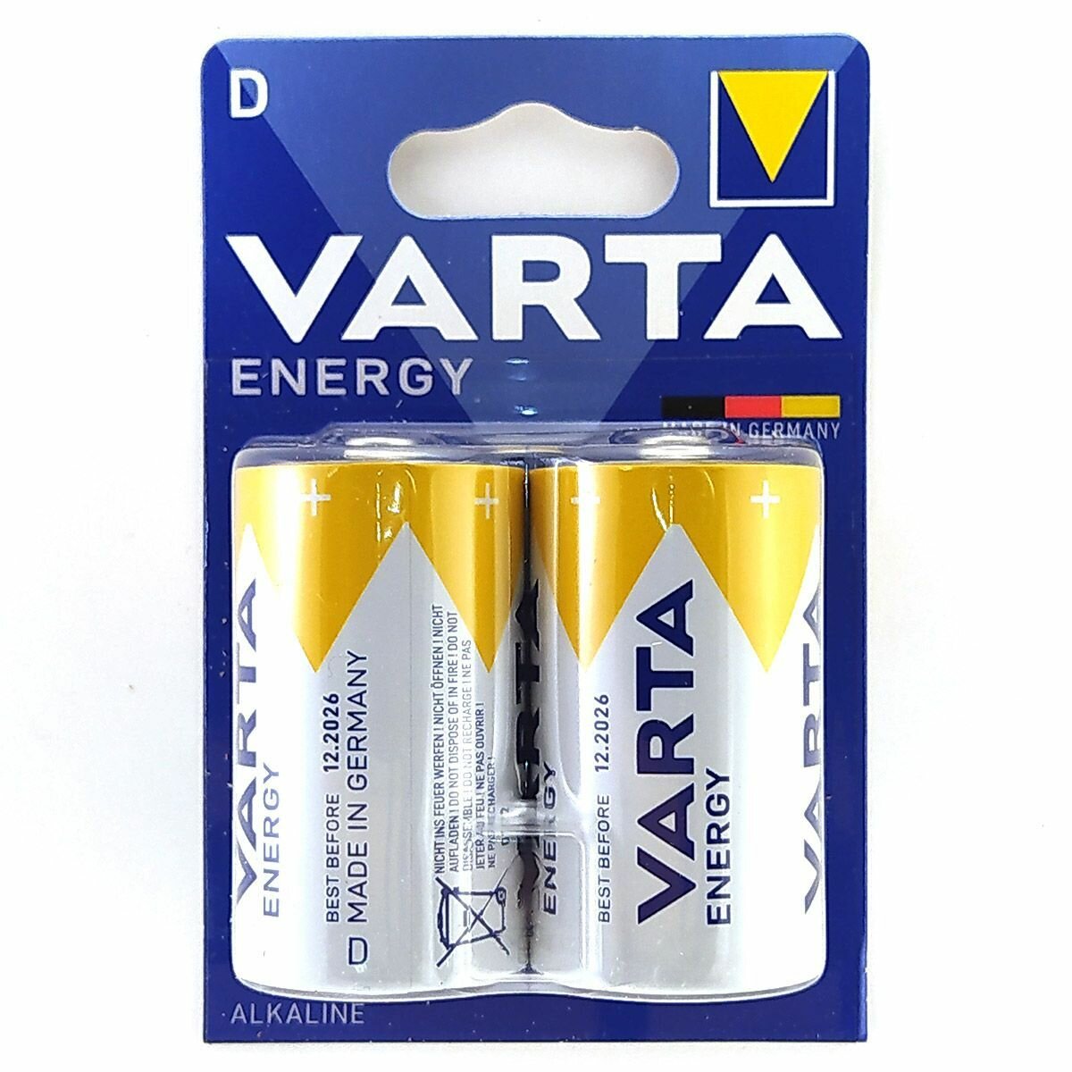 Батарейка (2шт) VARTA LR20 D Energy 1.5В щелочная (алкалиновая)(бл2)