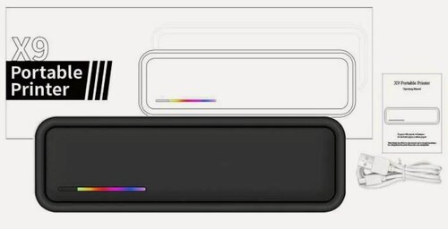 Изображение товара Термопринтер, для документов и татуировок, портативный, А4, черный