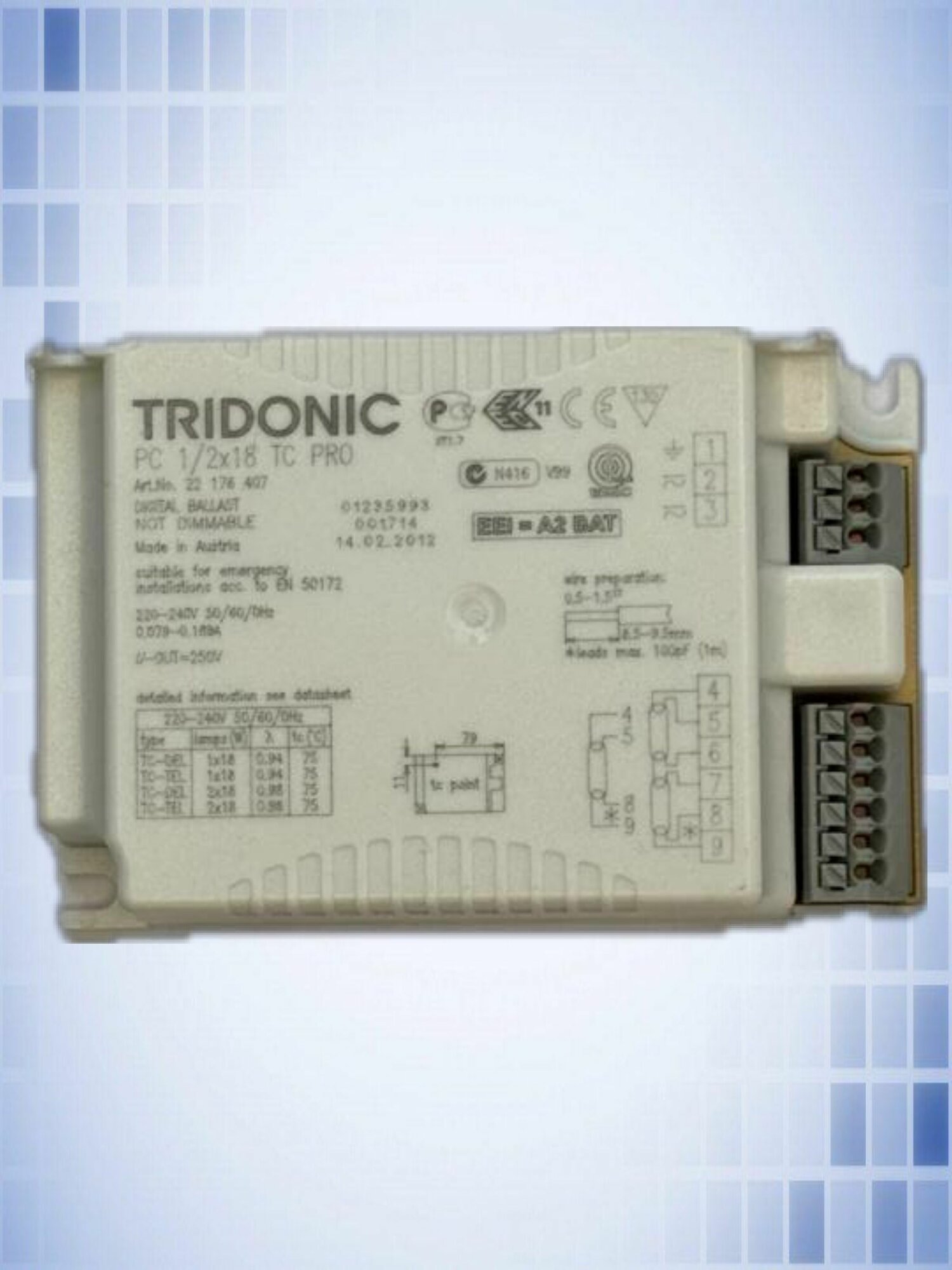 Электронный пускорегулирующий аппарат TRIDONIC PC 1/2х18 TC PRO