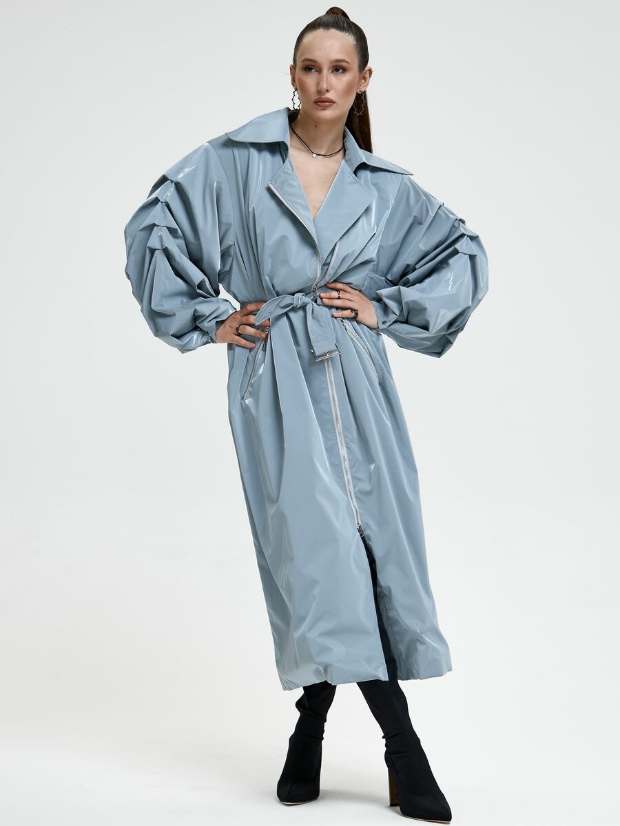 Плащ ALZA, размер 42/44, серо-голубой — фото 1