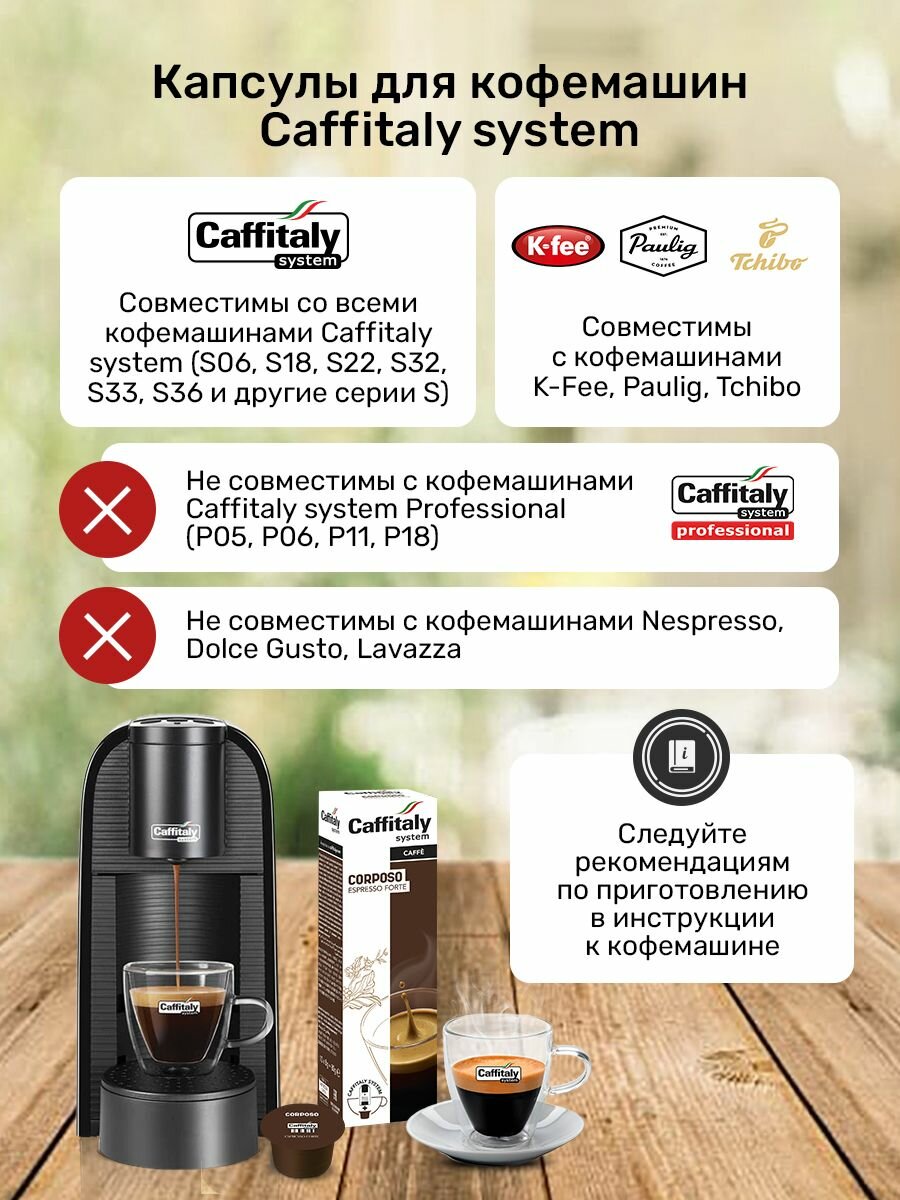 Кофе в капсулах Caffitaly Corposo, средняя обжарка, 10шт, эспрессо — фото 1