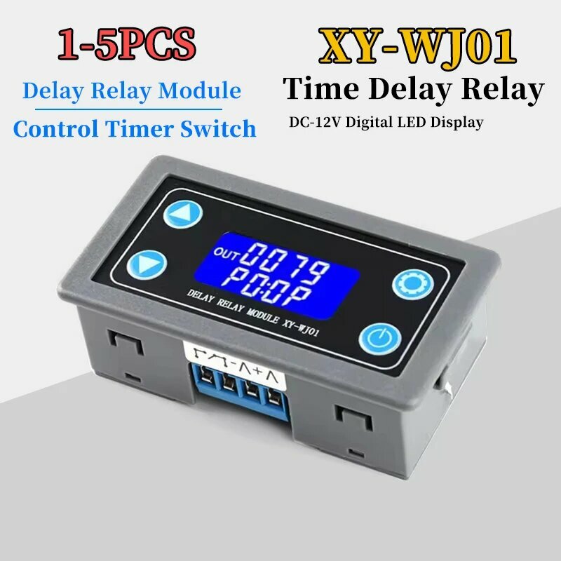 1-5 шт. XY-WJ01 DC12V светодиодный цифровой релейный модуль задержки времени программируемый таймер реле управления переключатель таймер триггерный цикл для помещения, 1 Pcs