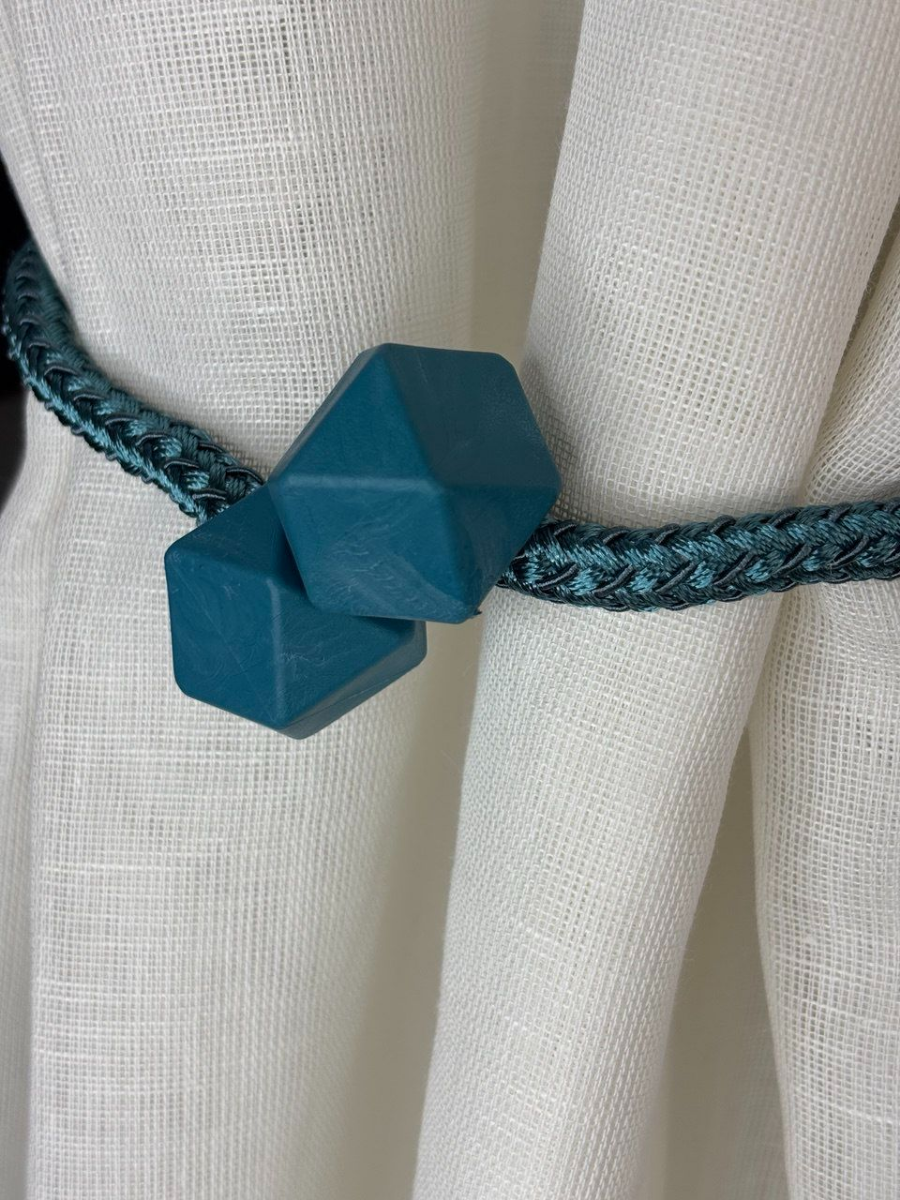 Подхваты для штор 2 шт магнитные, бирюзовые — фото 1