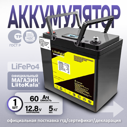 Аккумулятор LiFePO4 LiitoKala 128V 60Ah со встроенной платой BMS 20300₽