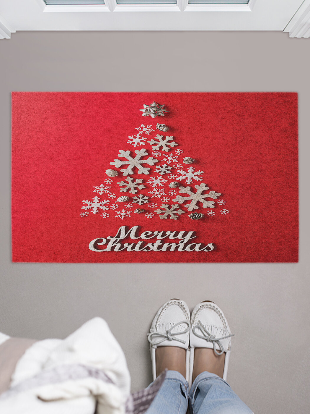 Коврик придверный в прихожую с принтом 