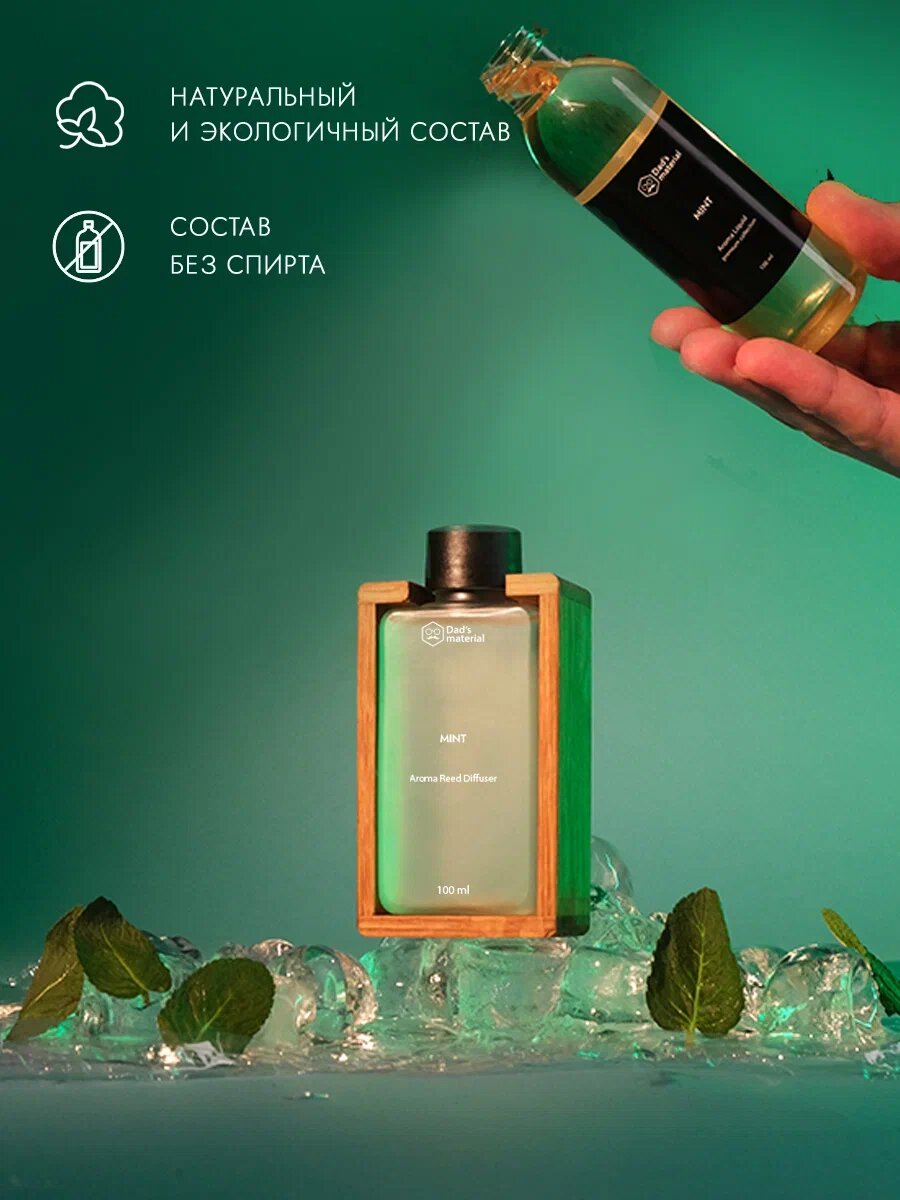 Наполнитель для диффузора Dad's Material "Мята" , интерьерный, натуральные масла, 100 мл — фото 1