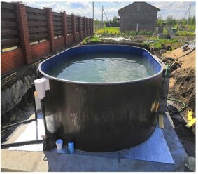 Морозоустойчивый бассейн Лагуна 3,0 х 2,0 х 1,25 (врезной скиммер + форсунка) вкапываемый, цвет коричневый