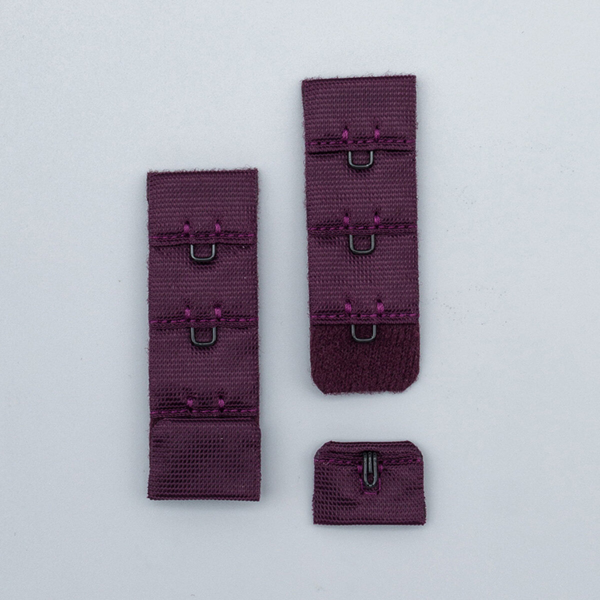 Застежка для бюстгальтера, расширитель 19 мм, цвет сливовое вино (076), 2 шт