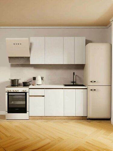 Изображение товара Кухонный гарнитур Ника МДФ 1,5м белый софт со столешницей