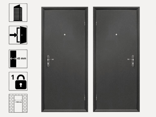 Изображение товара Дверь профи PRO BMD 960R мет/мет графит металлическая входная дверь с усиленной конструкцией