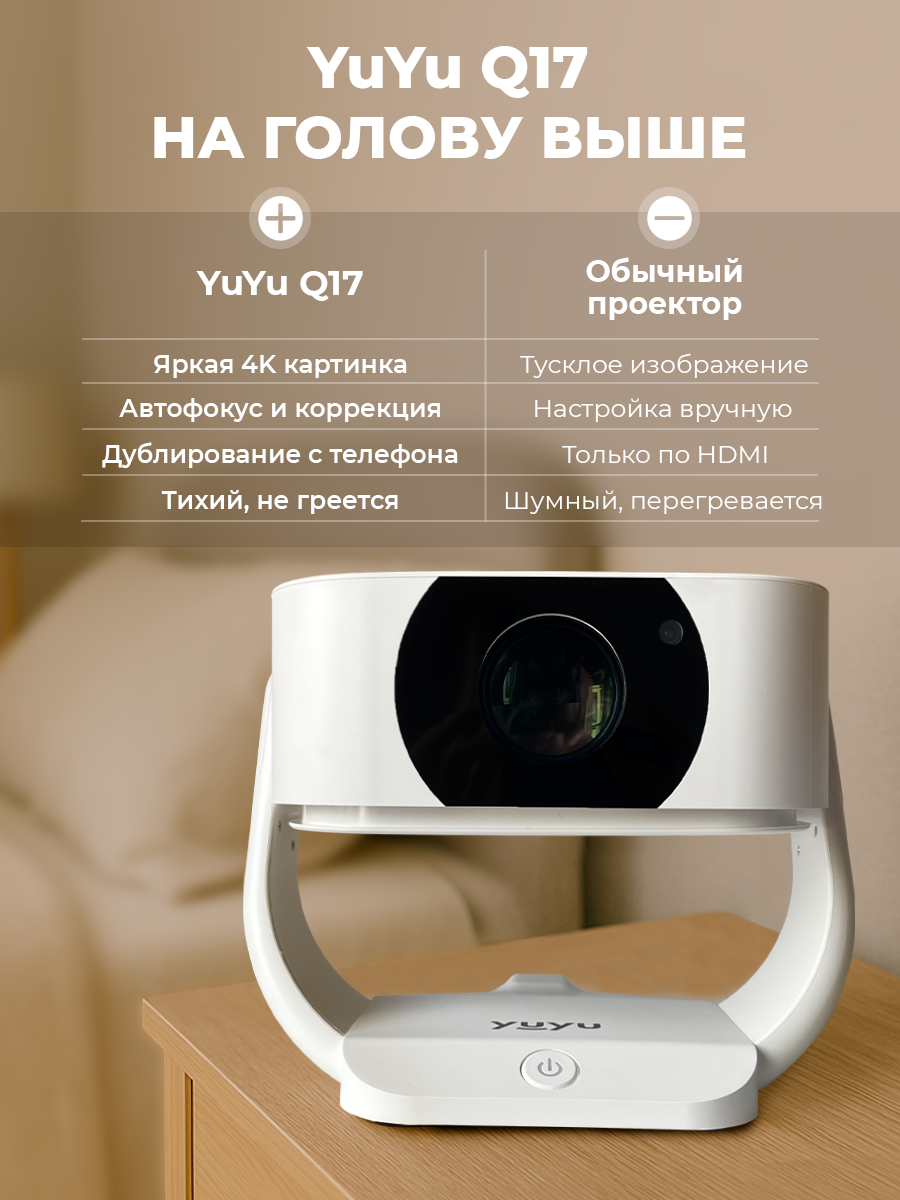 Проектор для фильмов Q17, мини проектор 4к — фото 1