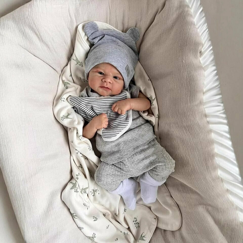 Кукла  силикон ручная роспись волос голубые глаза ручная роспись 46CM