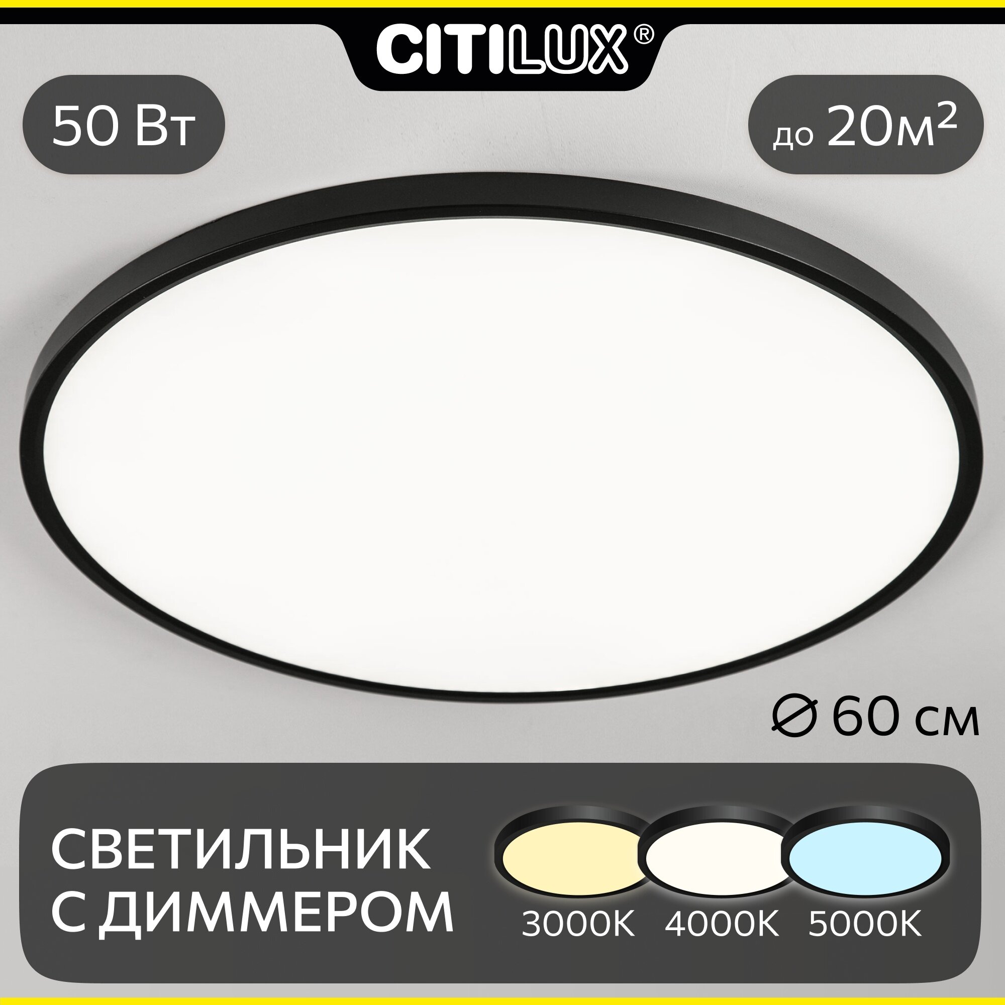 Светильник для дома накладной Citilux Бейсик CL738501V цвет арматуры черный
