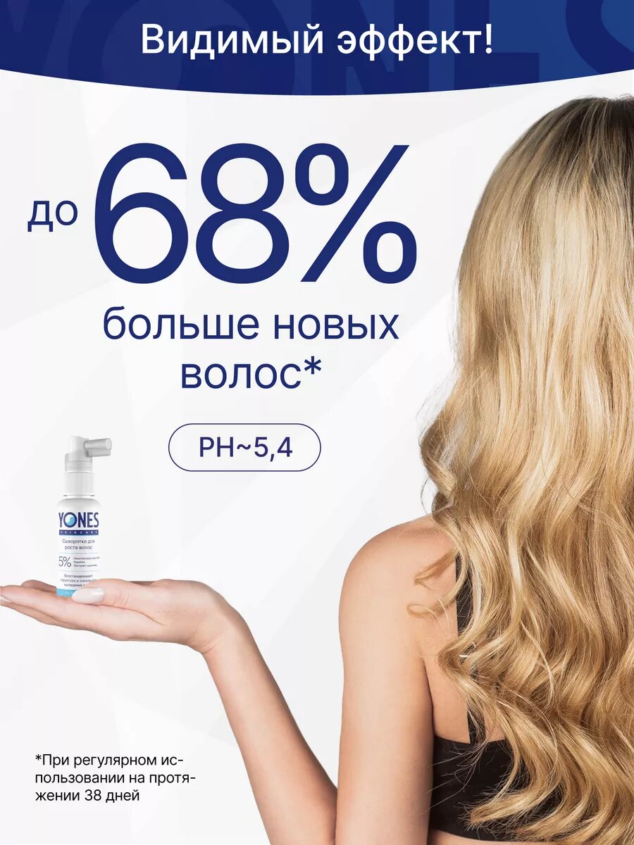 Изображение Сыворотка против выпадения и для роста волос с кератином, YONES, 50 мл