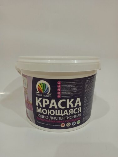 Изображение товара Краска моющаяся 3кг супер белая. Может быть использована как для внутренних, так и для наружных работ.