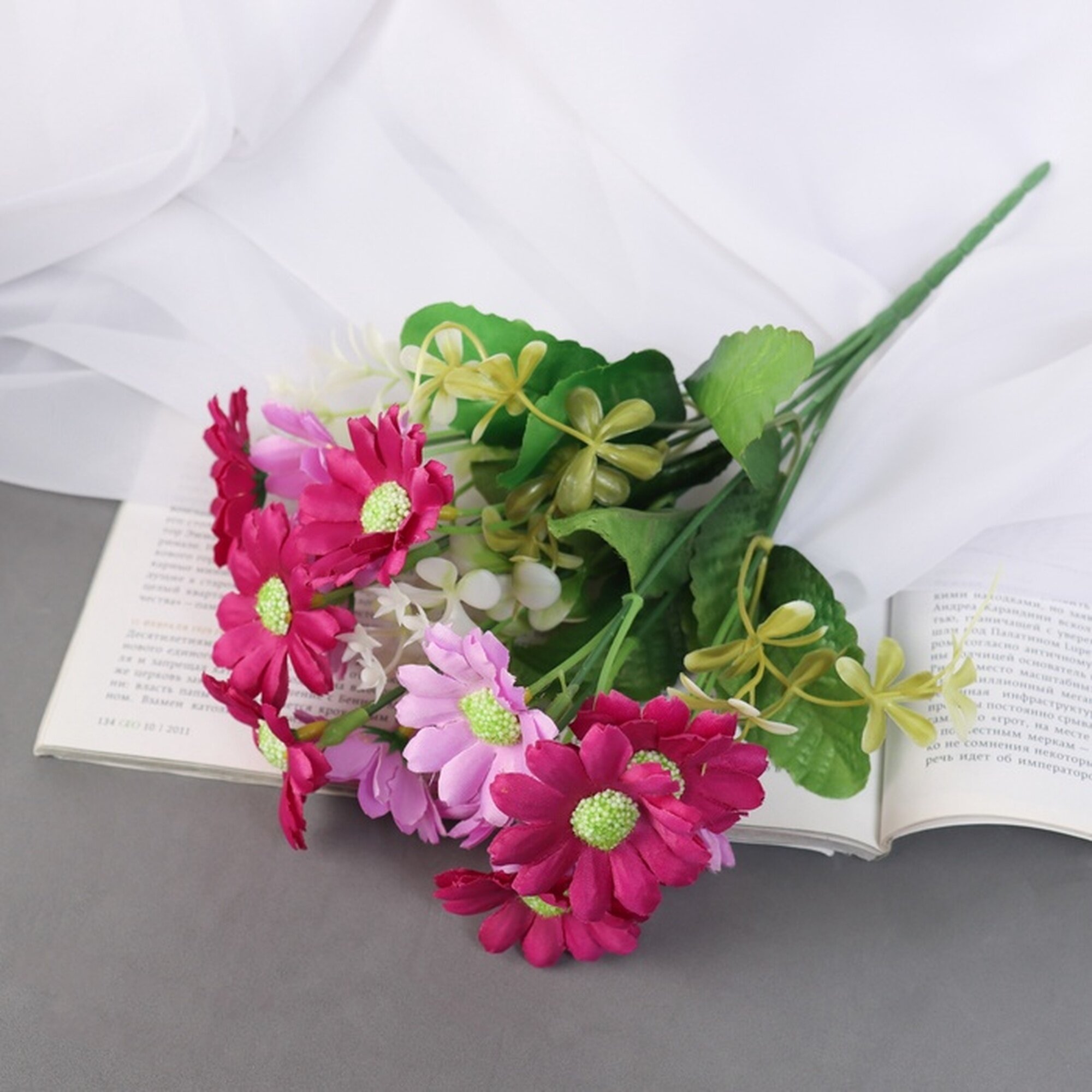 Букет искусственный «Астра бельгийская» 14 цветков d=5 см h=30 см микс