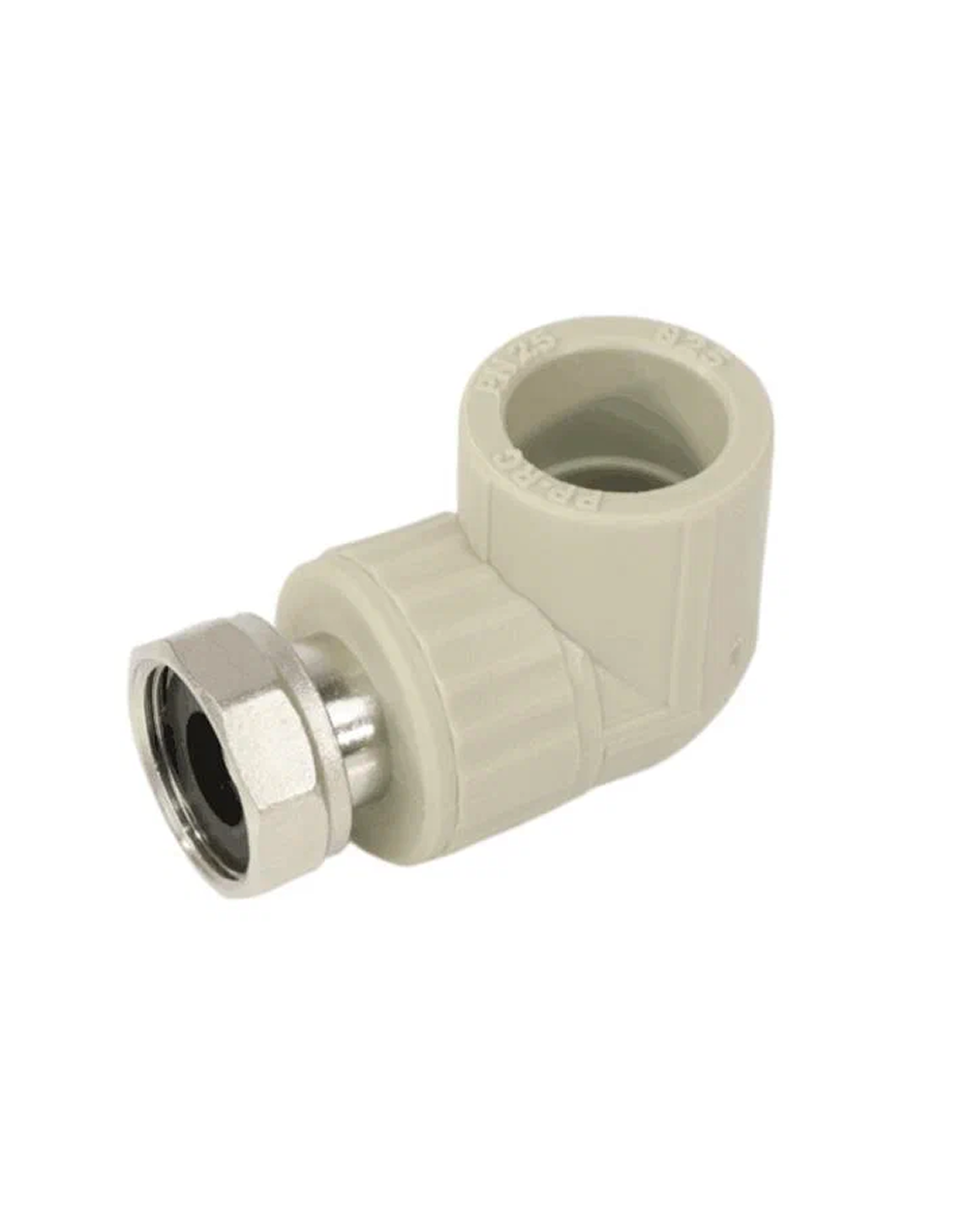 Угольник PP-R комбинированный серый Дн 20х1/2" с накидной гайкой VALFEX 10138020Г