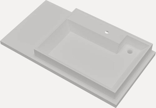 Изображение товара Раковина над стиральной машиной СаНта Юпитер 90 R с левым крылом, белая, раковина для ванной из искусственного мрамора, прямоугольная