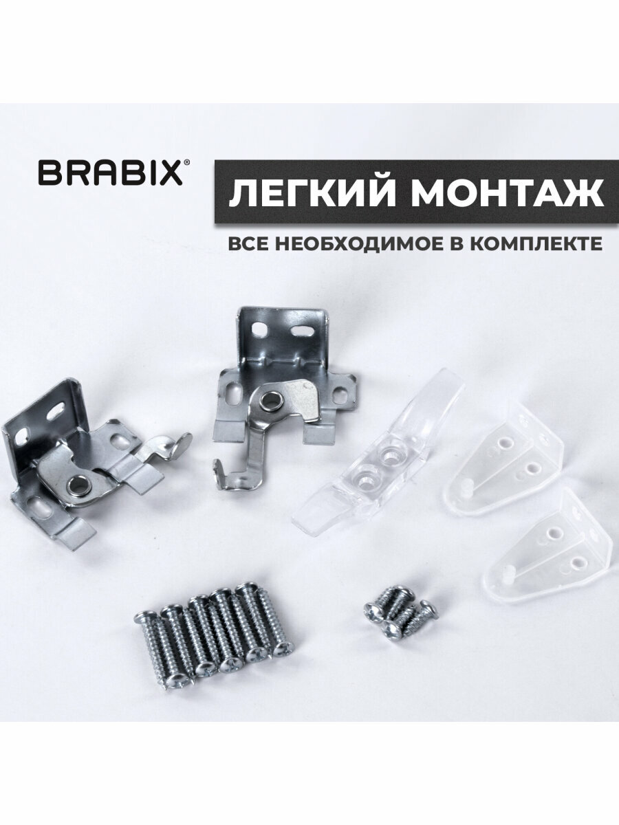 Жалюзи горизонтальные алюминиевые на пластиковые и деревянные окна, 40x160 см, Brabix, белые, 606030 — фото 1