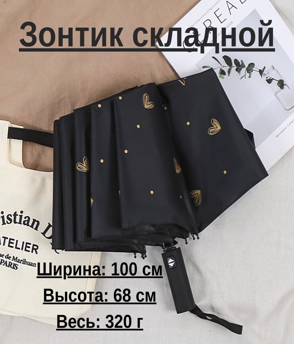 Зонт-шляпка , черный