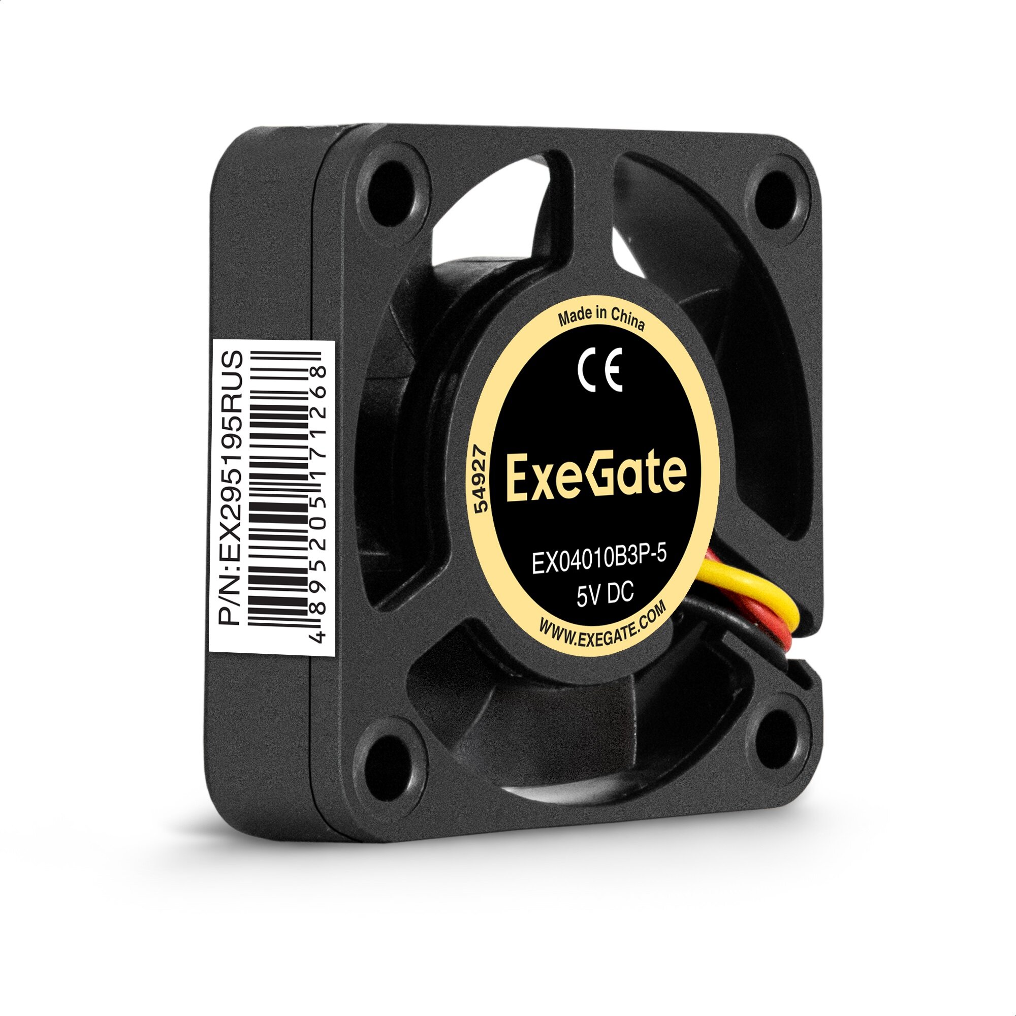 Вентилятор 5В DC ExeGate EX04010B3P-5 (40x40x10 мм 2-Ball (двойной шарикоподшипник) 3pin 5500RPM 25dBA) EX295195RUS