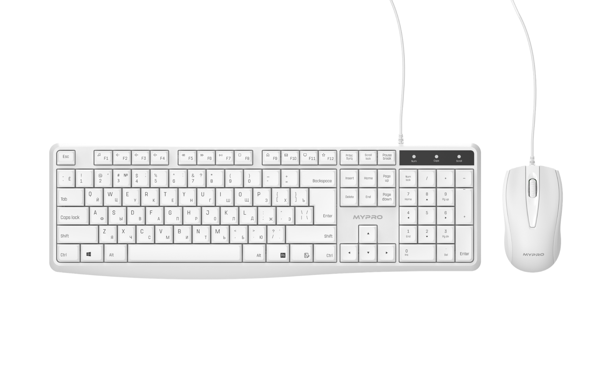 Комплект клавиатура и мышь MYPRO KM1010UW White