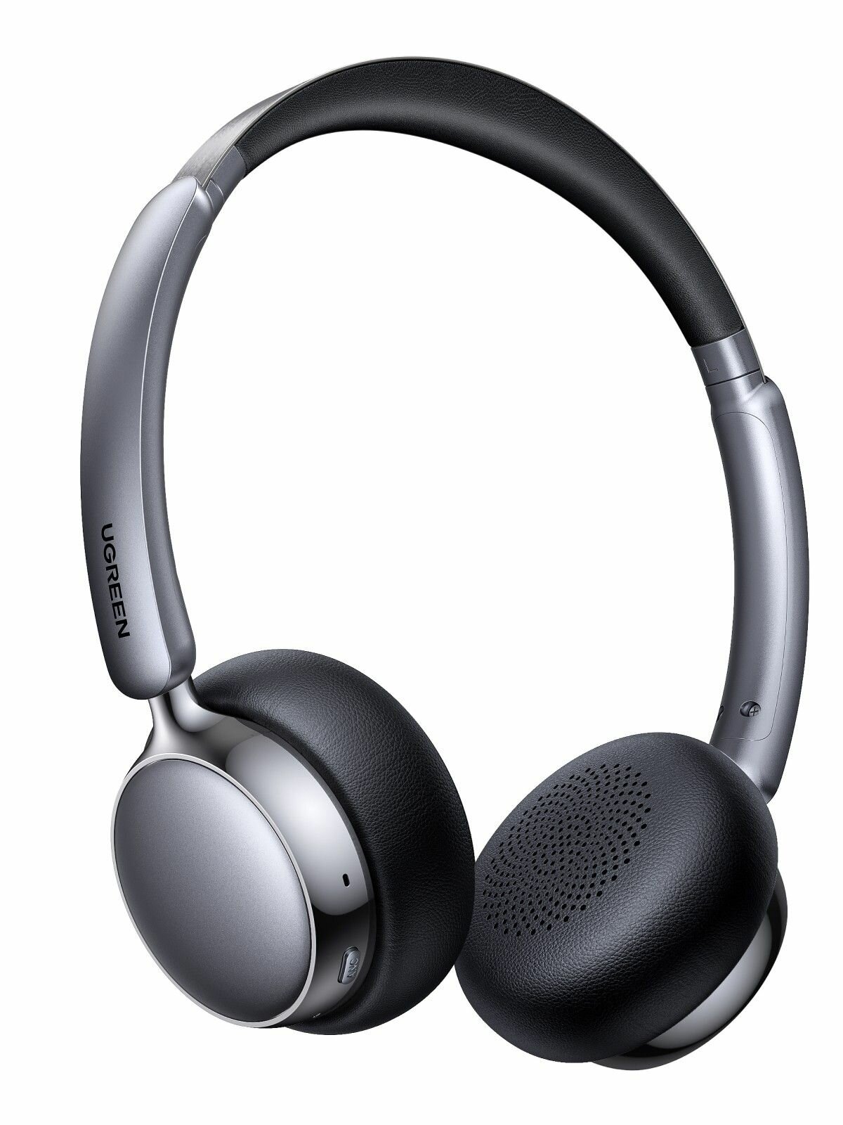 Наушники беспроводные накладные UGREEN HP207 (75630) Studio Plus Bluetooth Active Noise-Cancelling Headphones. Цвет: серебристо-черный