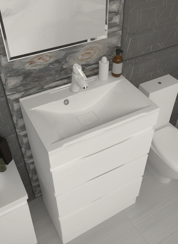 Изображение товара Раковина для ванной полувстраиваемая Uperwood Elen, 70 см, с декоративной накладкой, белая