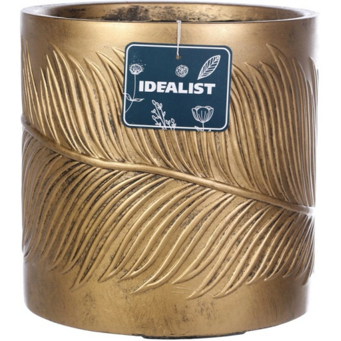 Кашпо Idealist Lite IDEALIST Лист, файберстоун, золотистое, D37H37 cm (LEAF-R-37-GLD)